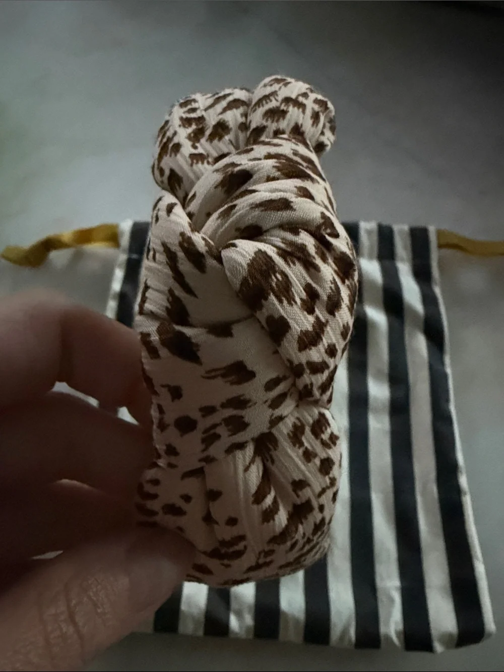 Lele Sadoughi Knotted Leopard-Print Headband in Brown and White